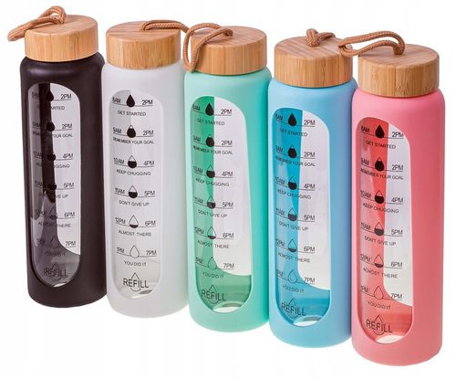 BIDON BUTELKA SZKLANA SZCZELNA NA WODĘ KUBEK POJEMNIK NA NAPÓJ SHAKER 1L na Arena.pl