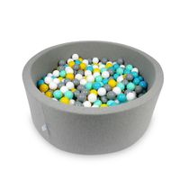 Suchy basen 110x40cm szary z piłeczkami 500szt (białe, szare, turkusowe, żółte, miętowe)