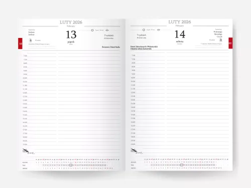 Jazz Kalendarz A5 Dzienny Czerwony 2026 na Arena.pl