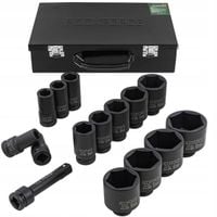 Zestaw nasadek udarowych głębokich 3/4" 14el. (6-kątnych) (17-65mm)