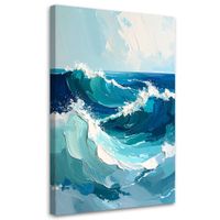 Obraz do salonu sypialni biura, Morze Fale Pastelowy Krajobraz