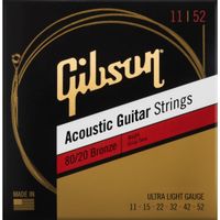 Struny do gitary akustycznej 11-52 80/20 Bronze Gibson SAG-BRW11