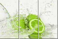 60 90CM OBRAZ 3 ELEM LIMONKA WODZIE DRUK PŁÓTNO RAMA