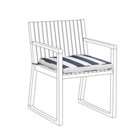 Poduszka na krzesło ogrodowe niebiesko-biała SASSARI