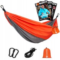 SPORTASTISCH HAMAK TURYSTYCZNY DWUOSOBOWY DO 300KG LINA+WĘZŁY OGRODOWY