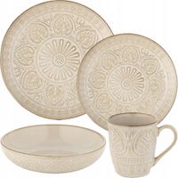 2 x KOMPLET PORCELANOWY ZESTAW TALERZY SERWIS OBIADOWY TALERZE 24el DLA 6 O