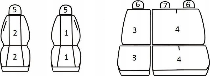 Pokrowce miarowe do VW Caddy 2K 5os (2003-2020r) zdjęcie 2
