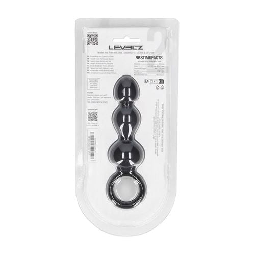 Beaded Silicone Anal Probe With Loop - Black na Arena.pl