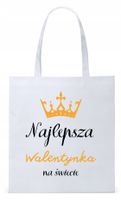 Walentynki Dla Dziewczyny Torba Eco Biała Shopper Z Nadrukiem Ze Zdjęciem