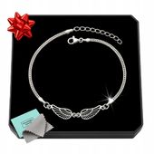 Bransoletka srebrna SKRZYDŁA ANIOŁA damska na rękę prezent srebro 925