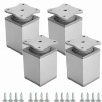 Nóżka nóżka stopka meblowa 40x40, H-60mm, regulacja, Aluminium mat, 4 szt