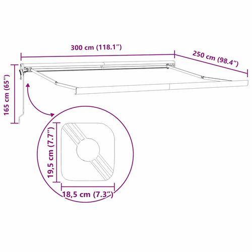 Markiza Biały 3 x 2,5 m Metal na Arena.pl