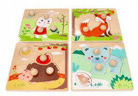 PUZZLE DREWNIANE PORY ROKU DLA MALUCHA ADAM TOYS ZABAWKA 12M+