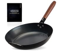 Patelnia 30 cm Stal Węglowa Czarna Indukcja Gaz Otwarty Ogień BBQ