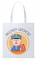 Dla Listonosza Prezent Torba Eco Biała Shopper Z Nadrukiem Ze Zdjęciem