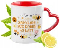 45 Urodziny Czerwony Z Uszkiem W Kształcie Serca Na Prezent
