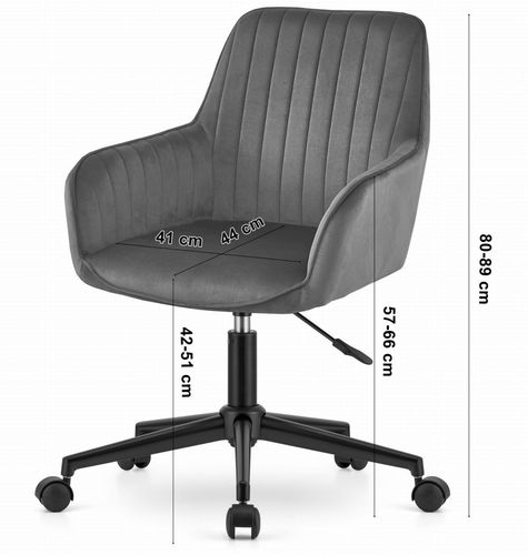 Fotel obrotowy ROXY - czarny aksamit na Arena.pl