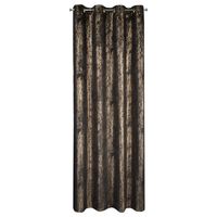 Zasłona gotowa DARA 140x250 czarna złoty nadruk przelotki