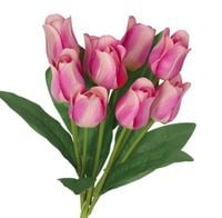 TULIPANY BUKIET TULIPANÓW SZTUCZNE KWIATY GUMOWE 43CM 9GAŁ