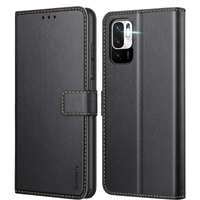 Etui Portfel Skóra Ekologiczna do Redmi Note 10 5G Czarne Magnetyczne