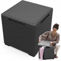 STOLIK OGRODOWY SKRZYNIA SCHOWEK BALKONOWY NA TARAS KETER RATTAN GRAFITOWY