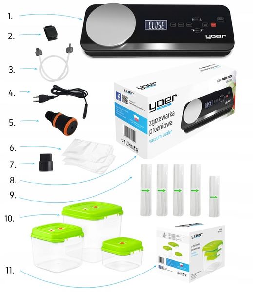 Zgrzewarka próżniowa Pakowarka żywności Yoer AUTOMATYCZNA +Pojemniki +WAGA zdjęcie 6