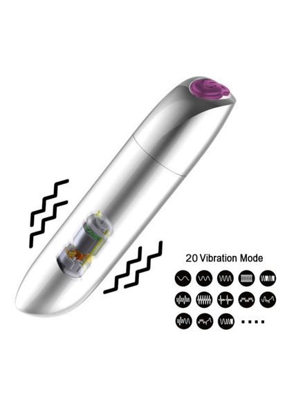 Stymulator-Rechargeable Powerful Bullet Vibrator USB 20 Functions - Gold zdjęcie 3