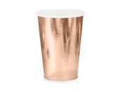 Kubki papierowe różowe złoto rose gold metalizowane na wieczór panieński, urodziny