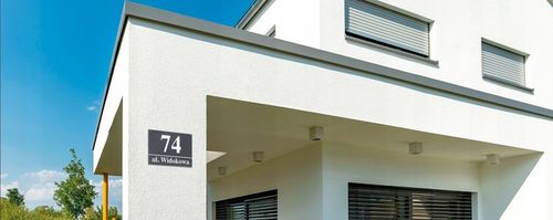 Nierdzewny Numer Na Dom Tabliczka Adresowa z Numerem Domu 32x21 cm Antracyt na Arena.pl