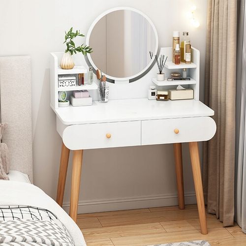 TOALETKA KOSMETYCZNA Z LUSTREM MAKIJAŻ BIAŁA DUŻA SKANDYNAWSKA LOFT na Arena.pl