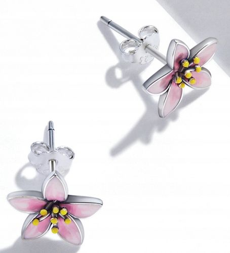 KOLCZYKI SREBRNE WKRĘTKI, KOLCZYKI SREBRO 925, kolczyki sztyfty kwiatki na Arena.pl