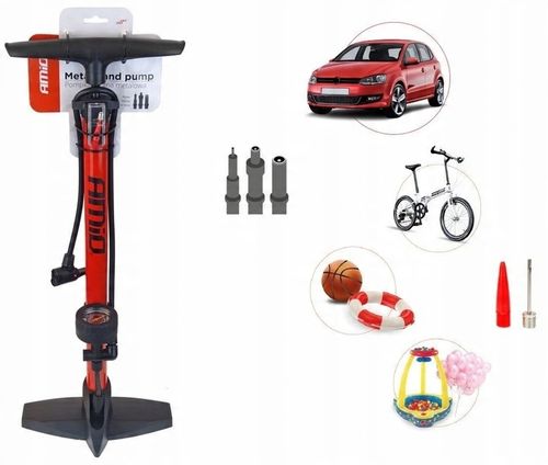 STACJONARNA POMPKA ROWEROWA METALOWA MANOMETR AMIO na Arena.pl