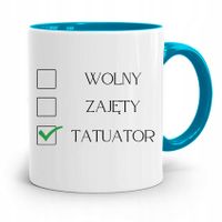 Dla Tatuażystki Tatuażysty Kubek Błękitny Prezent Z Nadrukiem Ze Zdjęciem