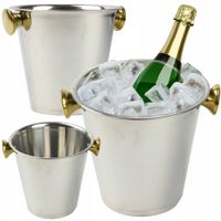 WIADERKO DO LODU ZE STALI NIERDZEWNEJ POJEMNIK NA KOSTKI LODU I SZAMPANA 2L