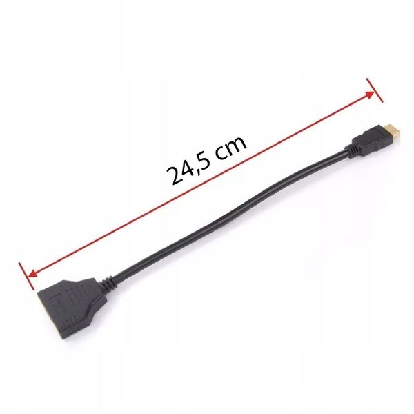Rozdzielacz HDMI x2 - HDMI 24,5 cm zdjęcie 1