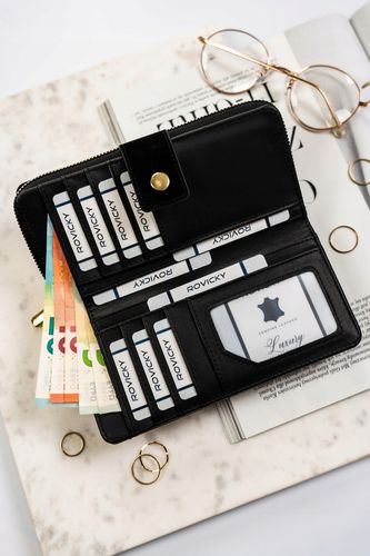 klasyczny portfel damski ze skóry ekologicznej - rovicky na Arena.pl