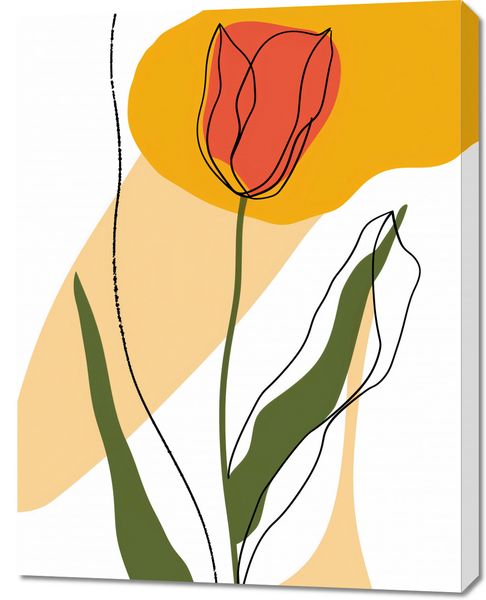 Obraz 70x90cm Przerysowany Tulipan zdjęcie 1