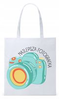 Dla Fotografa Fotografki Torba Eco Biała Shopper Z Nadrukiem Ze Zdjęciem