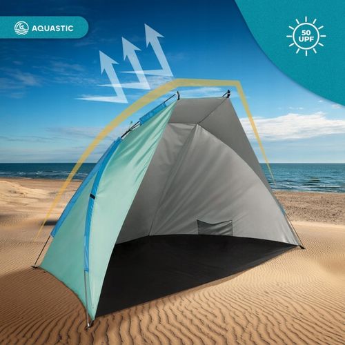 Namiot plażowy AQUASTIC Concielo turkusowy OS UPF 50+ Ochrona przed słońcem na Arena.pl