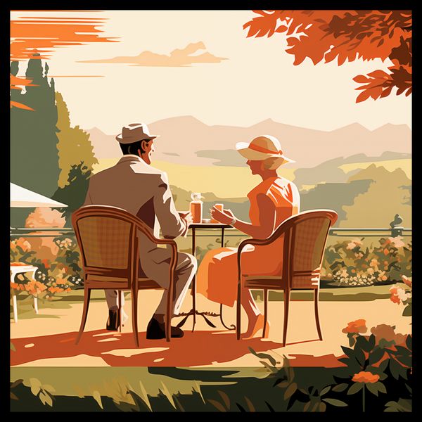 Plakat 60x60cm Retro Randka zdjęcie 2