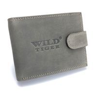 Portfel męski skóra nubuk nap Wild Tiger  - ciemnoszary
