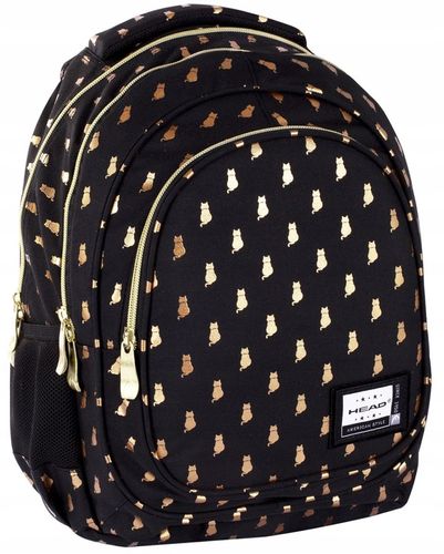 PLECAK TORNISTER SZKOLNY Z KOTKIEM KOT CZARNY ZŁOTY GOLDEN KITTY na Arena.pl