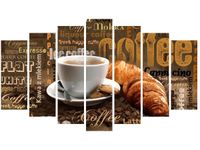 80CM 140CM OBRAZ 7 ELEM APETYCZNA KAWA ŚCIENNY