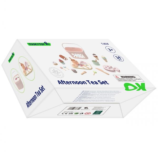 TOOKY TOY Drewniany Zestaw Małego Cukiernika Słodkości do Krojenia na Rzepy w Pudełku Cukiernia Tort Sweet Cake zdjęcie 8