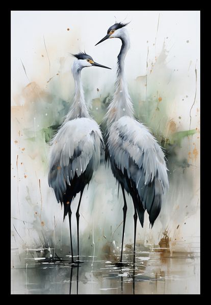 Plakat 20x30cm Tańczące Czaple zdjęcie 2