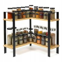 STOJAK NA PRZYPRAWY PÓŁKA NAROŻNA BAMBUSOWA KUCHENNA REGAŁ ORGANIZER