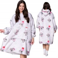 KOC BLUZA Oversize Gruba KOCOBLUZA 2w1 XXL Wzór KOALA Futrzak Bluzo