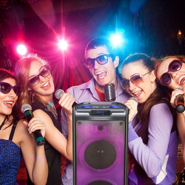 GŁOŚNIK BLUETOOTH PRZENOŚNY KARAOKE MANTA 100W USB zdjęcie 13