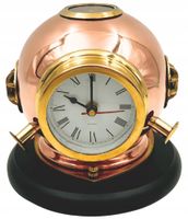 Zegar biurkowy Hełm Nurka z Kompasem - Mosiądz