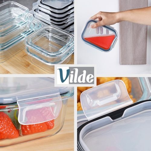9x Pojemniki Kuchenne Szklane na Żywność Żaroodporne Duży Zestaw Pojemników na Arena.pl